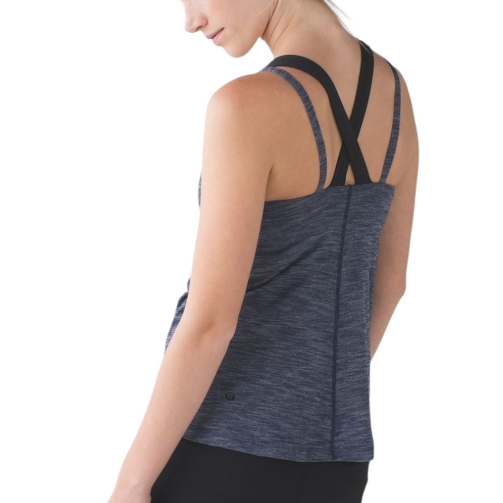 Lululemon Run For Gold Tank Women 6 Yoga Running Built In Bra